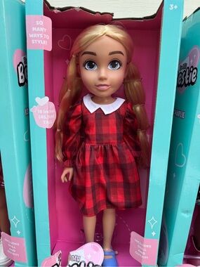 Be My Bestie Doll Blonde 18” in Red Plaid Dress